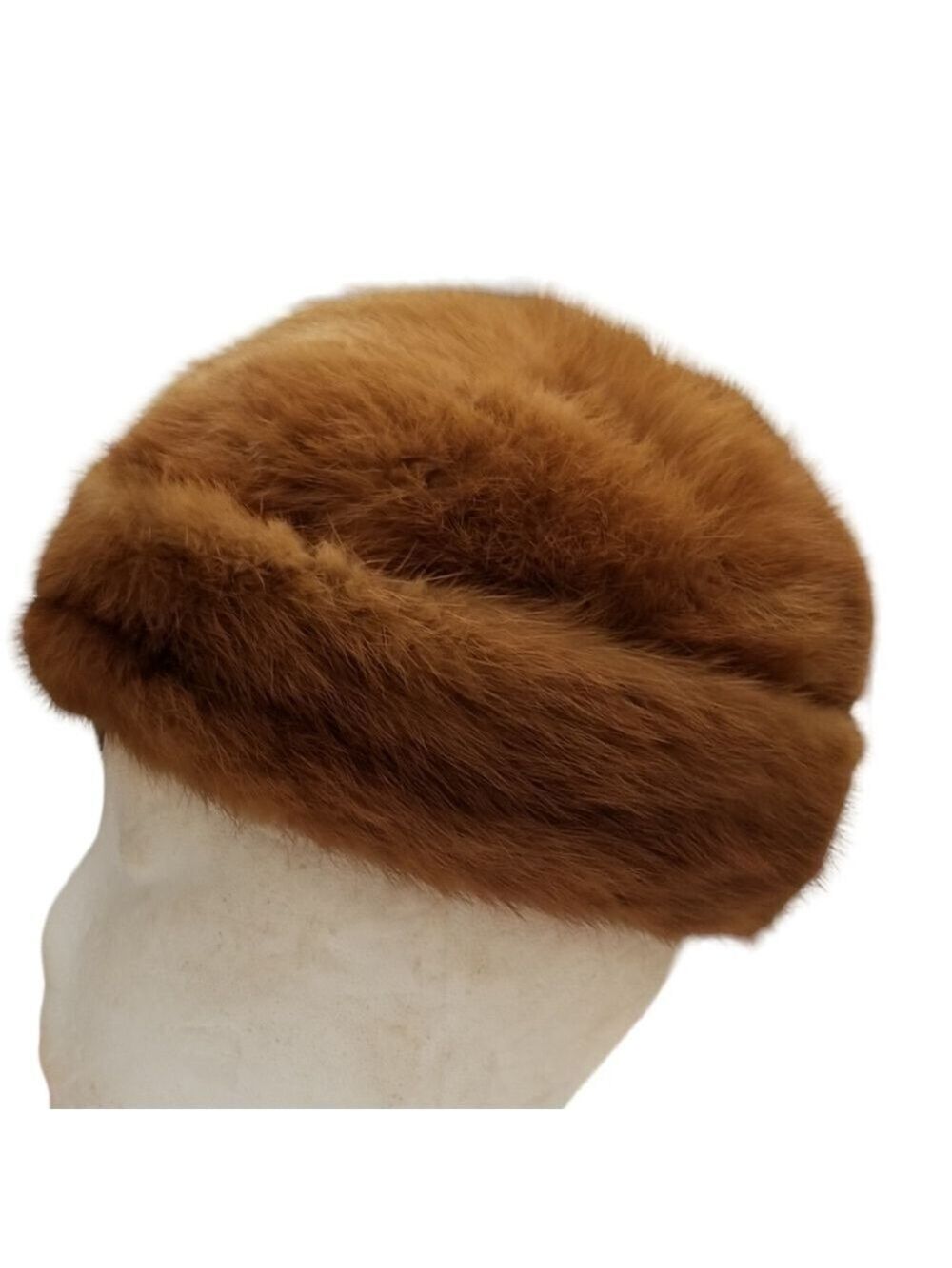 Mae Carney Genuine Ladies Tan Mink Hat Size Small - Picture 2 of 7